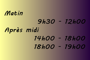 horaire mardi 9h30-12h  14h-18h